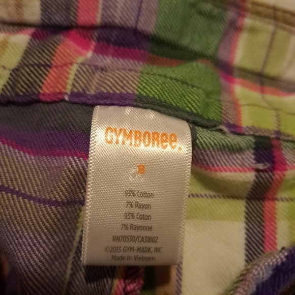 Gymboree girls size 8 plaid flannel skort, faux belt - Picture 5 of 5